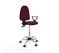 Piqueras y Crespo Taburete Aýna Taburete para Trabajo y Oficina con Respaldo Regulable, Brazos fijos y Mecanismo de Contacto Permanente