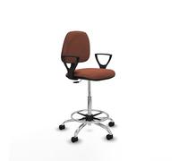 Piqueras y Crespo Taburete Isso: Ideal para tu Escritorio, con Brazos fijos y Respaldo Regulable en Altura, 4-6 Horas de Uso, en un Acabado Atractivo -