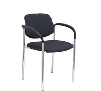 Silla fija Villalgordo bali gris oscuro chasis cromo con brazos