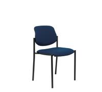 Silla fija Villalgordo similpiel azul marino chasis negro