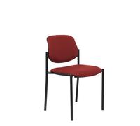 Silla fija Villalgordo similpiel granate chasis negro