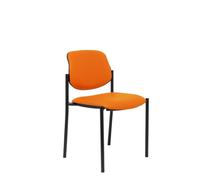 Piqueras y Crespo Villalgordo Silla Fija Similpiel Naranja Chasis Negro