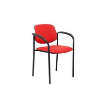 PIQUERAS Y CRESPO NOWY STYL Silla fija Styl similpiel rojo chasis negro con brazos