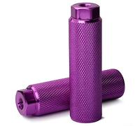 Piquetas antideslizantes para bicicleta, 100 x 28 mm, aleación de aluminio, par de clavijas de bicicleta, adecuadas para bicicleta de montaña, accesorios antideslizantes, color morado