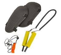 Piquetas de Hielo para Pesca | Herramienta De Supervivencia con Silbato | con Rodilleras Y Picos - para Esquí Senderismo Patinaje Trineo Invierno Aire Libre Rescate Caminata