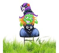 Piquetas de jardín de otoño, estacas de calabaza | GNOME Halloween Yard Stakes Metal | Decoraciones de césped de halloween, arte de corte para Halloween, pasillo, patio, patio