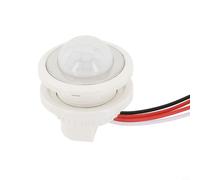 PIR - Interruptor de sensor de movimiento infrarrojo para tiras de luz LED DC5-24V 5A, detección automática ajustable con función fotosensible y de retardo, color blanco