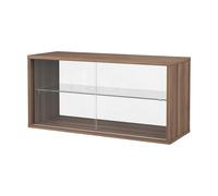 Pira Vitrina Pira Nogal-cristal transparente. 90x31 cm. trasera de cristal