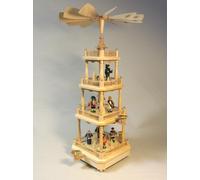 Pirámide 3-stöckig, Erzgebirgsmotive Altura Ca 59cm Nuevo Holzpyramide Navidad