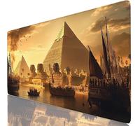 Pirámide Alfombrilla Ratón XXL 80x30 cm Mouse Pad Grande Gaming Egipto Alfombrilla Escritorio Antideslizante, Protector de Mesa para Ordenador y Teclado, Alfombrilla Gamer con Bordes Cosidos W6-597