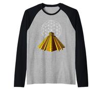 Pirámide Azteca Civilización Antigua Mitología Maya Camiseta Manga Raglan