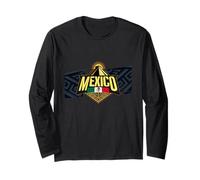 Pirámide Azteca con patrón geométrico Maya Orgullo Mexicano Manga Larga
