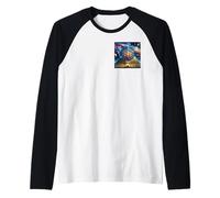 Pirámide con el Cubo de Metatrón Geometría Sagrada Camiseta Manga Raglan