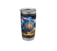 Pirámide con el cubo de Metatrón Geometría Sagrada Vaso térmico de acero inoxidable de doble pared