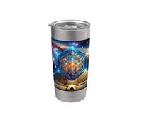Pirámide con el cubo de Metatrón Geometría Sagrada Vaso térmico de acero inoxidable de doble pared