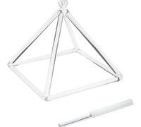 Pirámide de canción de cristal transparente, regalo para yoga, meditación y curación de sonido, con golpeador acrílico y maleta (12 pulgadas)