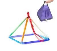 Pirámide de canto de cristal de color de 6 a 12 pulgadas con mazo acrílico y estuche para meditación (tamaño: 10 pulgadas)