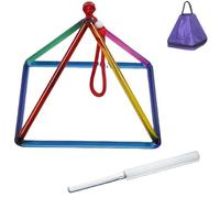 Pirámide de canto de cristal de cuarzo curativo de colores, pirámide de canto de cristal arcoíris con golpeador de cristal, correa para colgar y funda de transporte (10 pulgadas)