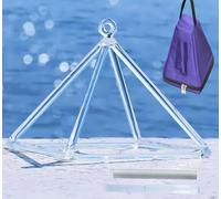 Pirámide de canto de cristal de cuarzo de 6 a 12 pulgadas, instrumento musical de sanación con sonido, oración y reducción del estrés (10 pulgadas + bolsa)