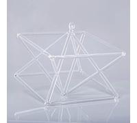Pirámide de canto de cristal de cuarzo, instrumento musical de curación óptica de sonido de chakras, para meditación de curación de sonido, con bolsa de transporte y percutor (tamaño: 6 pulg