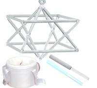 Pirámide de canto de cristal de cuarzo, instrumento musical perfecto para curación de chakras, con dos tipos de cuenco de cristal, terapia de sonido, meditación y regalo de yoga (6 pulgadas + bolsa)