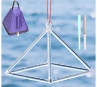 Pirámide de canto de cristal de cuarzo, Mokaba Merkaba para terapia de sonido, meditación, yoga, chakras, meditación, oración curativa (7 pulgadas + bolsa)