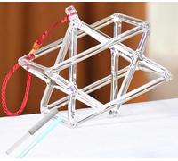 Pirámide de canto de cristal de cuarzo ópticamente transparente, Merkaba/Mokaba para meditación curativa, oración de meditación de sanación, excelente sonido (7 pulgadas)