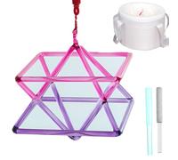 Pirámide de canto de cristal de cuarzo, rosa y morado, bicolor, instrumento musical perfecto para curación de chakras, terapia de sonido, meditación y regalo de yoga (7 pulgadas + bolsa)