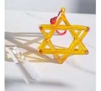 Pirámide de canto de cristal de cuarzo transparente de color amarillo ópticamente chakra, Merkaba/Mokaba para meditación curativa, instrumento musical de curación de yoga (10 pulgadas)