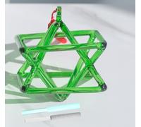 Pirámide de canto de cristal de cuarzo transparente de color verde ópticamente chakra, Merkaba/Mokaba para meditación curativa, pirámide de percusión de yoga, instrumento musical curativo (5 pulgadas)