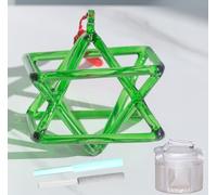 Pirámide de canto de cristal de cuarzo transparente de color verde ópticamente chakra, Merkaba/Mokaba para meditación curativa, pirámide de percusión de yoga, instrumento musical curativo (6 pulgadas