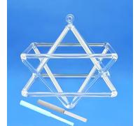 Pirámide de canto de cristal de cuarzo transparente Mokaba Merkaba, con dos tipos de golpeador para terapia de sonido, meditación y yoga (10 pulgadas)
