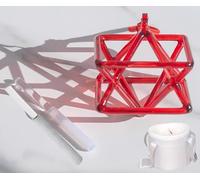 Pirámide de canto de cristal de cuarzo transparente ópticamente rojo chakra, Merkaba/Mokaba para meditación curativa, pirámide de percusión de yoga, instrumento musical curativo (8 pulgadas + bolsa)