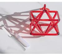 Pirámide de canto de cristal de cuarzo transparente ópticamente rojo chakra, Merkaba/Mokaba para meditación curativa, pirámide de percusión de yoga, instrumento musical curativo (6 pulgadas)