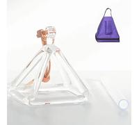 Pirámide de canto de cuarzo de cristal con estuche de transporte resistente y dos tipos de huelguistas, regalo for meditación de yoga y curación de sonido (Color : With case_3inch)