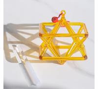 Pirámide de cristal de cuarzo amarillo Mokaba Merkaba para terapia de sonido, meditación, yoga, percusión, pirámide curativa, instrumento musical (9 pulgadas)