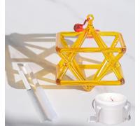 Pirámide de cristal de cuarzo amarillo Mokaba Merkaba para terapia de sonido, meditación, yoga, percusión, pirámide curativa, instrumento musical (7 pulgadas + bolsa)