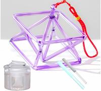 Pirámide de cristal de cuarzo azul Mokaba Merkaba, instrumento musical perfecto para curación de chakras, para terapia de sonido, meditación y regalo de yoga (9 pulgadas + bolsa)