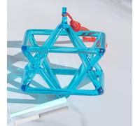 Pirámide de cristal de cuarzo azul transparente Mokaba Merkaba, instrumento musical perfecto para curación de chakras, para meditación de sanación con sonido, regalo de yoga para oración (6 pulgadas)
