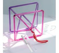 Pirámide de cristal de cuarzo con canto de Mokaba Merkaba, bicolor, instrumento musical perfecto para curación de chakras, con dos tipos de golpeador (8 pulgadas)