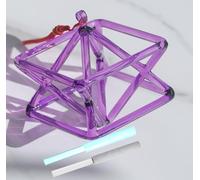 Pirámide de cristal de cuarzo morado Mokaba Merkaba, instrumento musical perfecto para curación de chakras, para meditación curativa de sonido, regalo de yoga para oración (7 pulgadas)