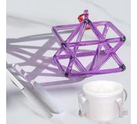 Pirámide de cristal de cuarzo morado óptico de chakra, Mokaba Merkaba para meditación de sanación con sonido, regalo de yoga para oración (5 pulgadas + bolsa)