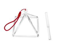 Pirámide de cristal de cuarzo para sanar el sonido, meditación, cuenco de cristal con estriker para meditación, yoga, alivio del estrés, equilibrio (5 pulgadas)