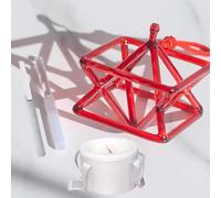 Pirámide de cristal de cuarzo rojo Mokaba Merkaba, instrumento musical perfecto para curación de chakras, para curación, meditación, yoga, curación piramidal (10 pulgadas + bolsa)