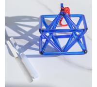 Pirámide de cristal de cuarzo transparente índigo Mokaba Merkaba, instrumento musical perfecto para curación de chakras, para meditación curativa de sonido, regalo de yoga para oración (10 pulgadas)
