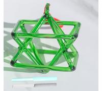 Pirámide de cristal de cuarzo verde Mokaba Merkaba, instrumento musical perfecto para curación de chakras, meditación curativa, yoga (8 pulgadas)