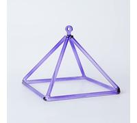 Pirámide de cristal para curación de sonido, chakra sonoro, regalo para yoga, meditación, con golpeador acrílico y maleta (7 pulgadas)