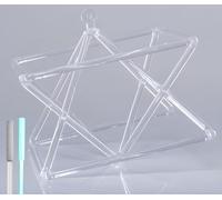 Pirámide de cristal transparente de Merkaba, pirámide de canto de cristal de cuarzo, para meditación curativa, curación con sonido, regalo para oración (10 pulgadas)
