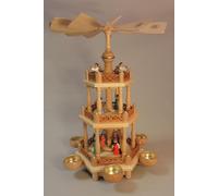 Pirámide de Cristo Nacimiento Colorido 2-st. para Luz de Té Altura 46cm Nuevo