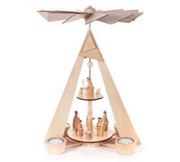Pirámide de Cristo Nacimiento Natural, 2-stöckig, para Luz de Té Bxhxt